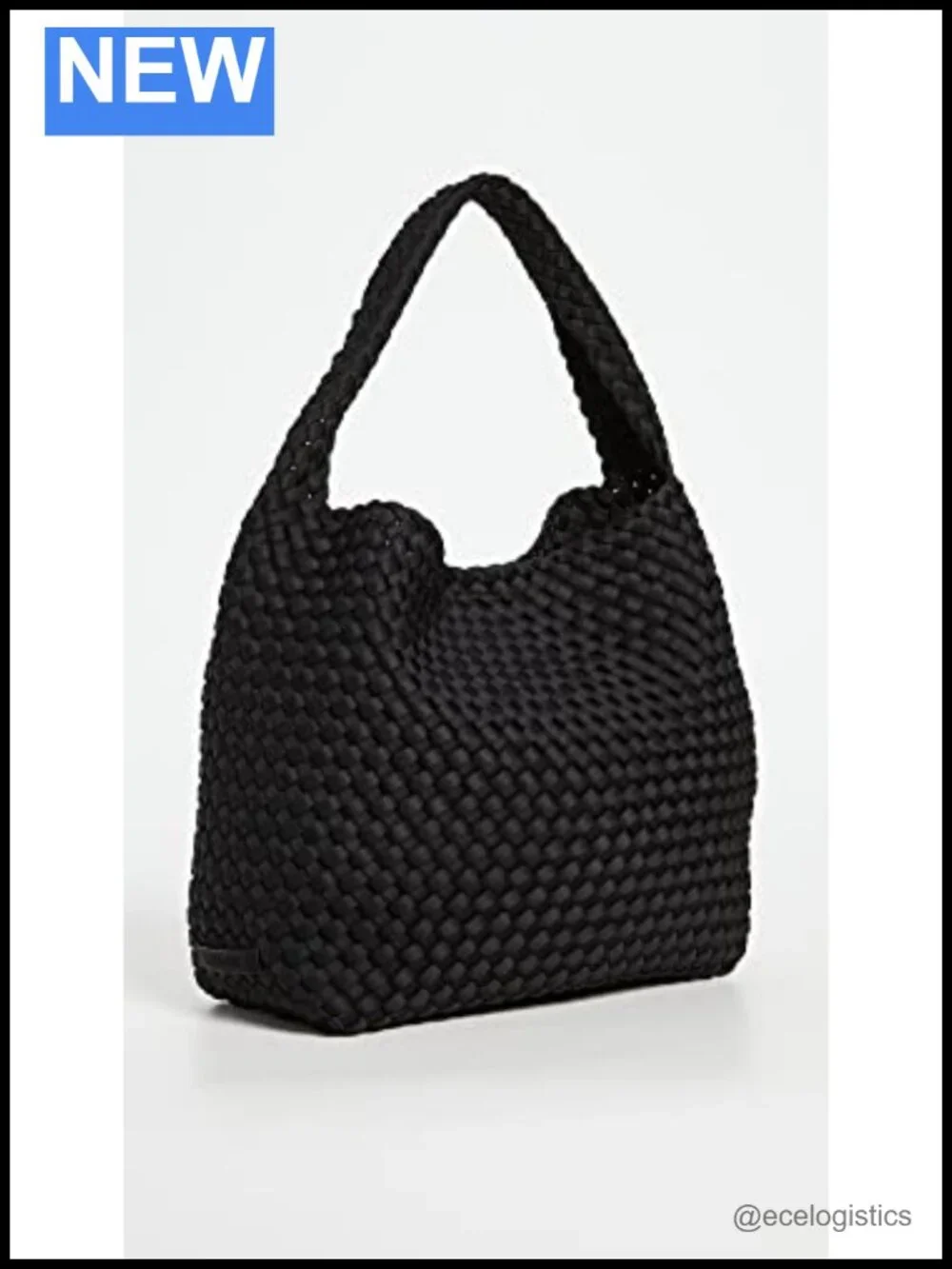 Woven Neoprene Hobo Bag with Matching Zip Pouch Structured Base Open Top